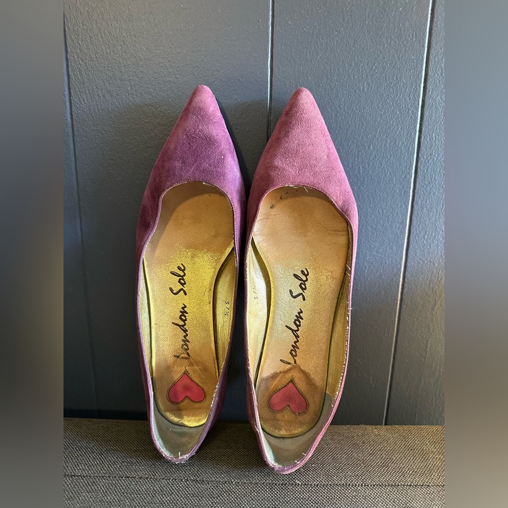 London Sole Gold Leather Ballet Flats